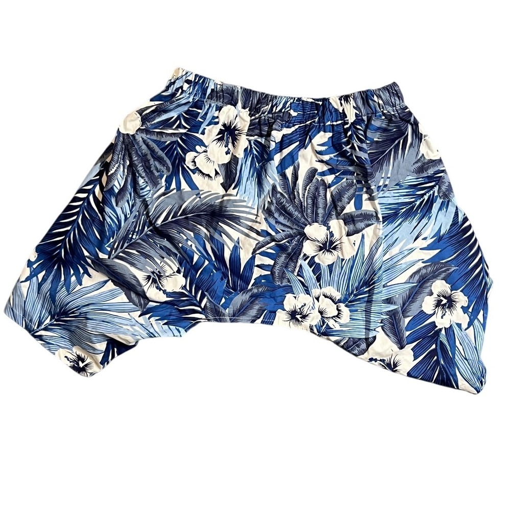 MidLee Blue Floral‎ Tropical Hawaiian Womens Blouse Top Size XXL